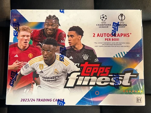 2023-24 Topps Finest UEFA Club Competitions Factory Sealed Hobby Box 2 Autos