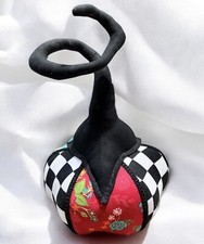 Whimsical Handmade Firmly Stuffed Pumpkin with Wired Stuffed Stem.