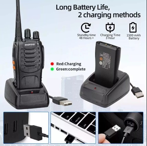 2X Baofeng Walkie Talkie BF-888S Sprechfunkgeräte Handfunkgerät Set,16Kanäle 5KM - Zdjęcie 7 z 18