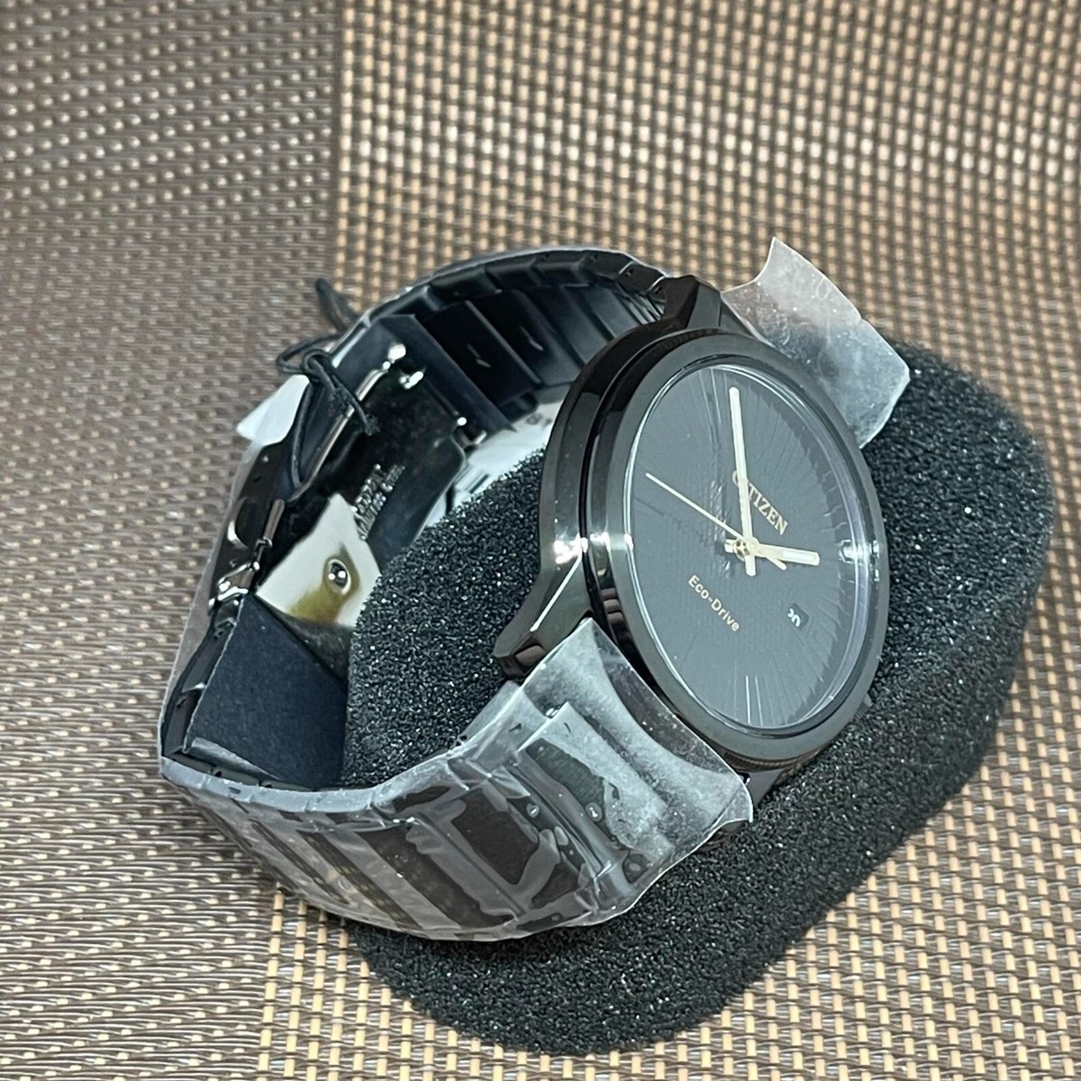 CITIZEN Eco-Drive ブラック時計 Citizen Eco-Drive AW1217-83E Black Analog Stainless Steel Solar