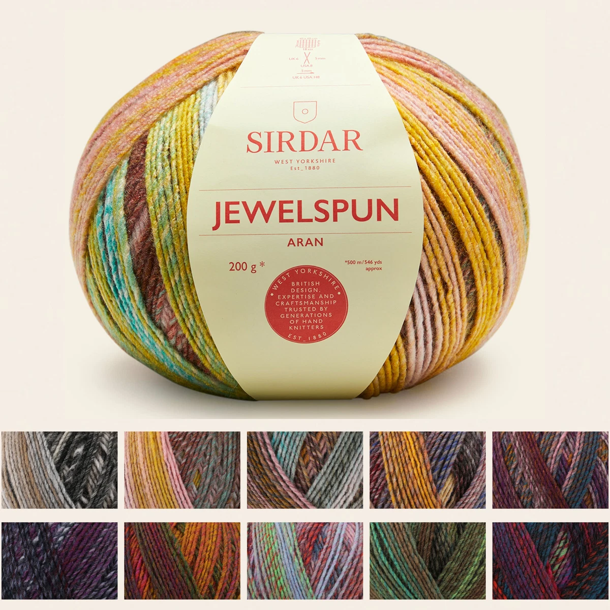 Sirdar Jewelspun Aran 200g Knitting Yarn Knit Crochet Wool All