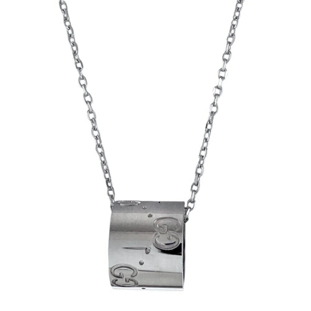 Collier Gucci Icône Or 18K Pendentif Bijoux Femme Argent Made in Italy