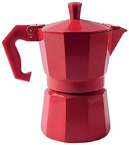 Excelsa Caffettiera Color 1 Tazza, Alluminio, Rosso, Fino a 2 Tazze