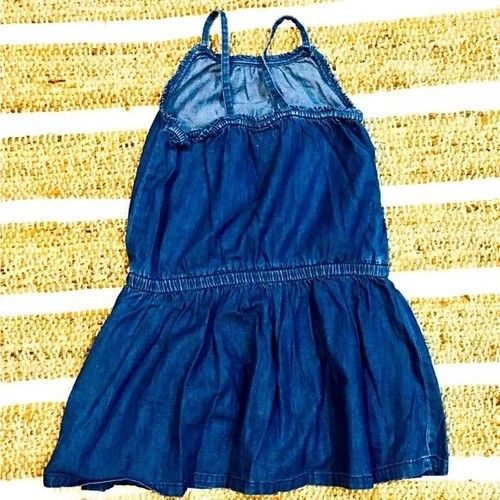 Denim cotton denim summer girl dress school tank sleeveless 5 blue patriotic - Picture 4 of 4