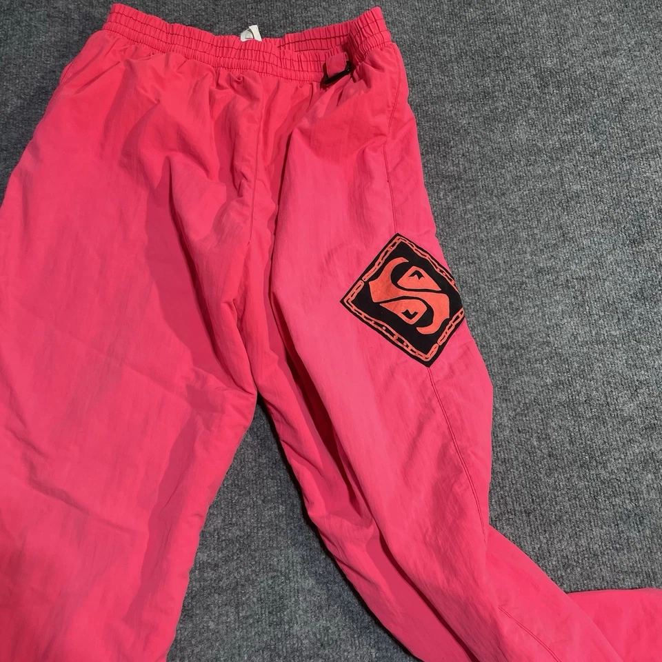 Pantalones de Nieve Vintage Quiksilver Rosa Neón M Hechos en EE. UU. 80s 90s Esquí Retro Surf Logo Foto 4 de 4