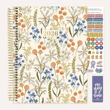 bloom daily planners 2026 Hard Cover Planner, 8.5" x 11", Whimsical Wildflowers