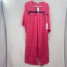 Young Fabulous Broke Orange Blouse Top and Split leg Pants 2PC Set NWT