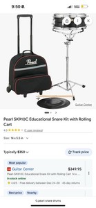 PEARL PERCUSSION SINGLE SNARE DRUM + STAND + TRAVEL CASE