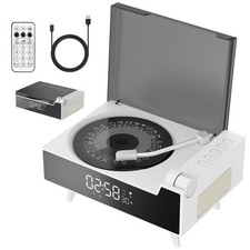 Portable CD Player for Home with Hi-Fi Speaker, Bluetooth Transmitter Black