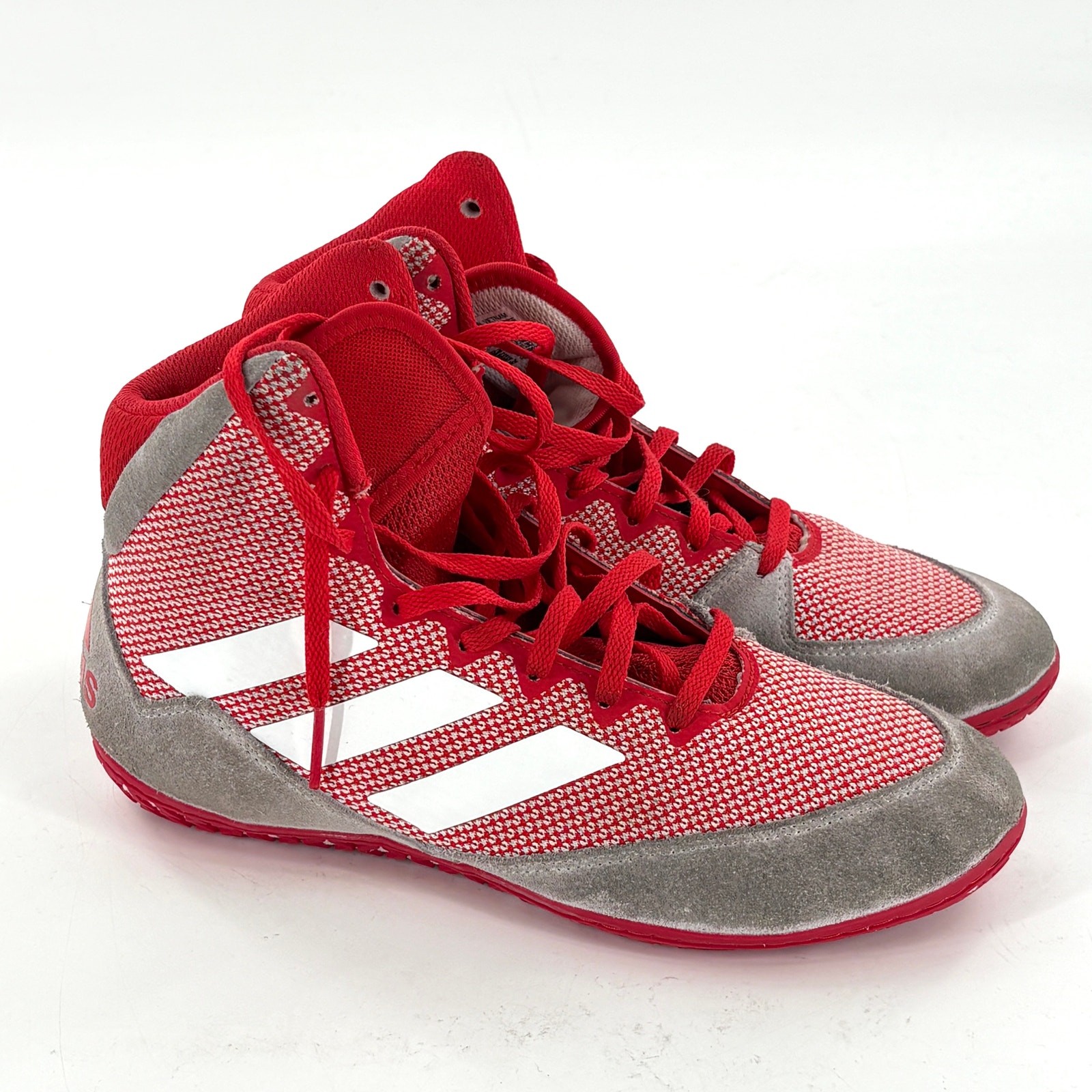 Adidas Kids Boys Girls Wrestling Shoes 7 Red Gray White Tech Fall 2.0 Adidas Kids Boys Girls Wrestling Shoes 7 Red Gray White Tech Fall 2.0