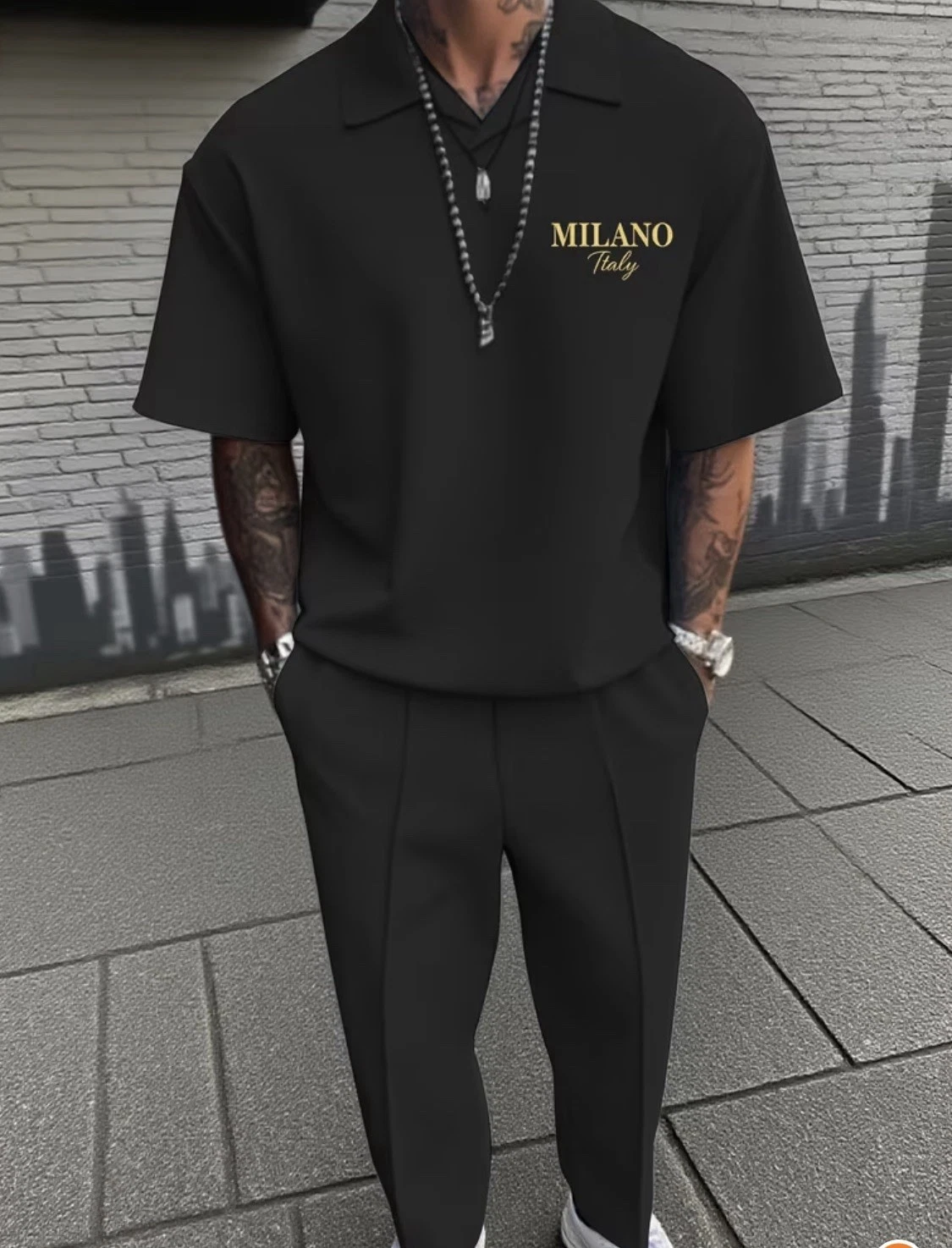 Men's Outfit 2 Piece Set Shirt & Pants Suit PLUS SIZE BIG 4XL
