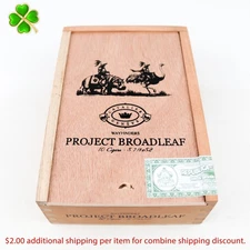 Cavalier Geneve Project Broadleaf Wayfinders Wood Cigar Box 6.75" x 4.75" x 2"