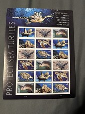 USPS U.S. Forever Stamps Collectible 18-Pack 1 Sheet Protect Sea Turtles Stamps