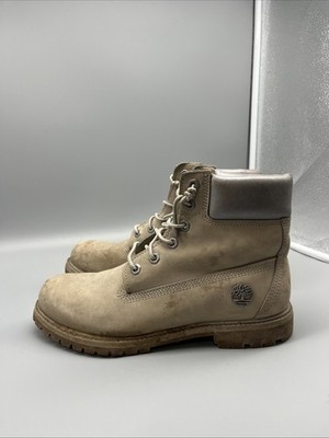 Timberland Women's Premium 6'' WP Boot Used Size 9.5 Light Grey |TB-0A1HZB-093|