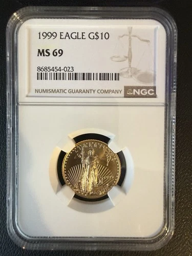 1999 American Gold Eagle $10 NGC MS69 1/4 Oz Gold