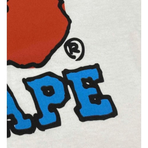 A BATHING APE 2000s COLORFUL GRAPHIC COLLEGE T-Shirt SIZE:M White