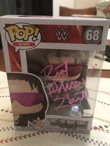 BRET HART AUTOGRAPHED FUNKO POP 68  Beckett ￼ Witness. #Z32390