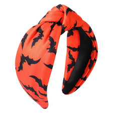 Halloween Headbands for Women Spooky Bat Knotted Headband Statement Wide Hairban