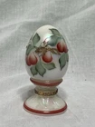 Fenton Hand Painted Glass Egg on Stand