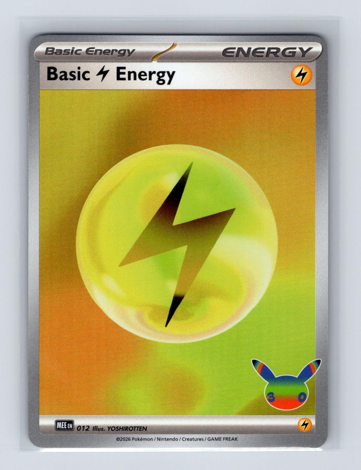 Lightning Energy (30th Celebration) 012 Pokemon MEE: Mega Evolution Energies NM