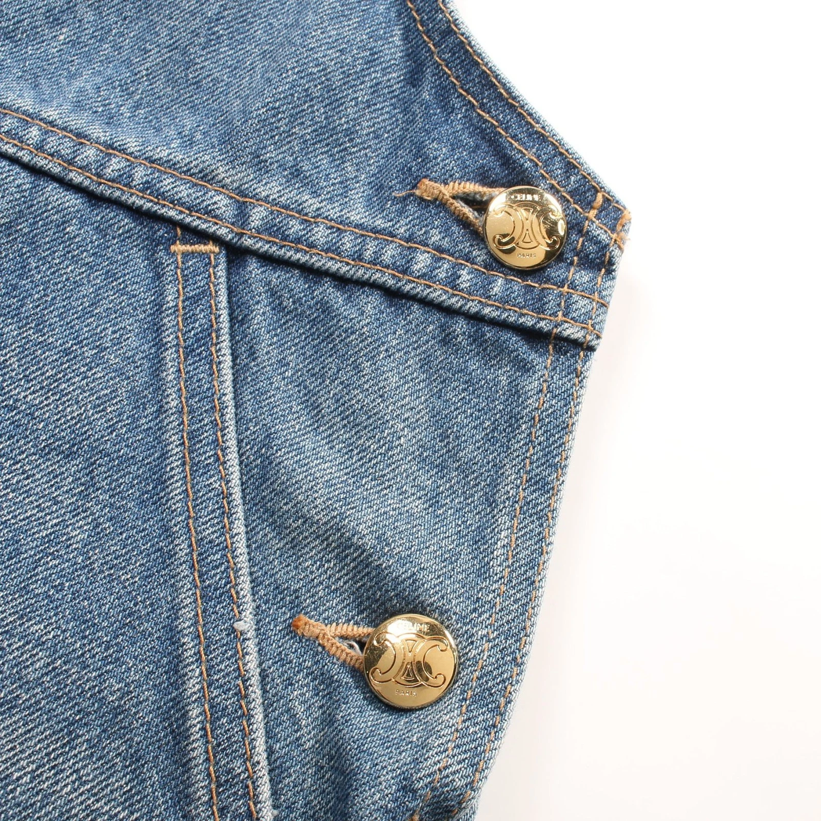 【Abito】CELINE Abito Trionfo Denim Blu Indaco Invecchiato Dal Giappone