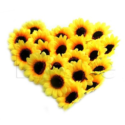 Wholesale 20pcs 7cm Sunflower Artificial Silk Flowers Heads DIY Floral