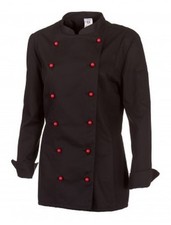 BP Gourmet Damen Kochjacke Gr. 38 schwarz langarm 65/35 Mischgewebe