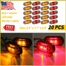 10X Amber 10X Red LED Car Truck Trailer RV 2.5" Side Clearance Marker Lights US
