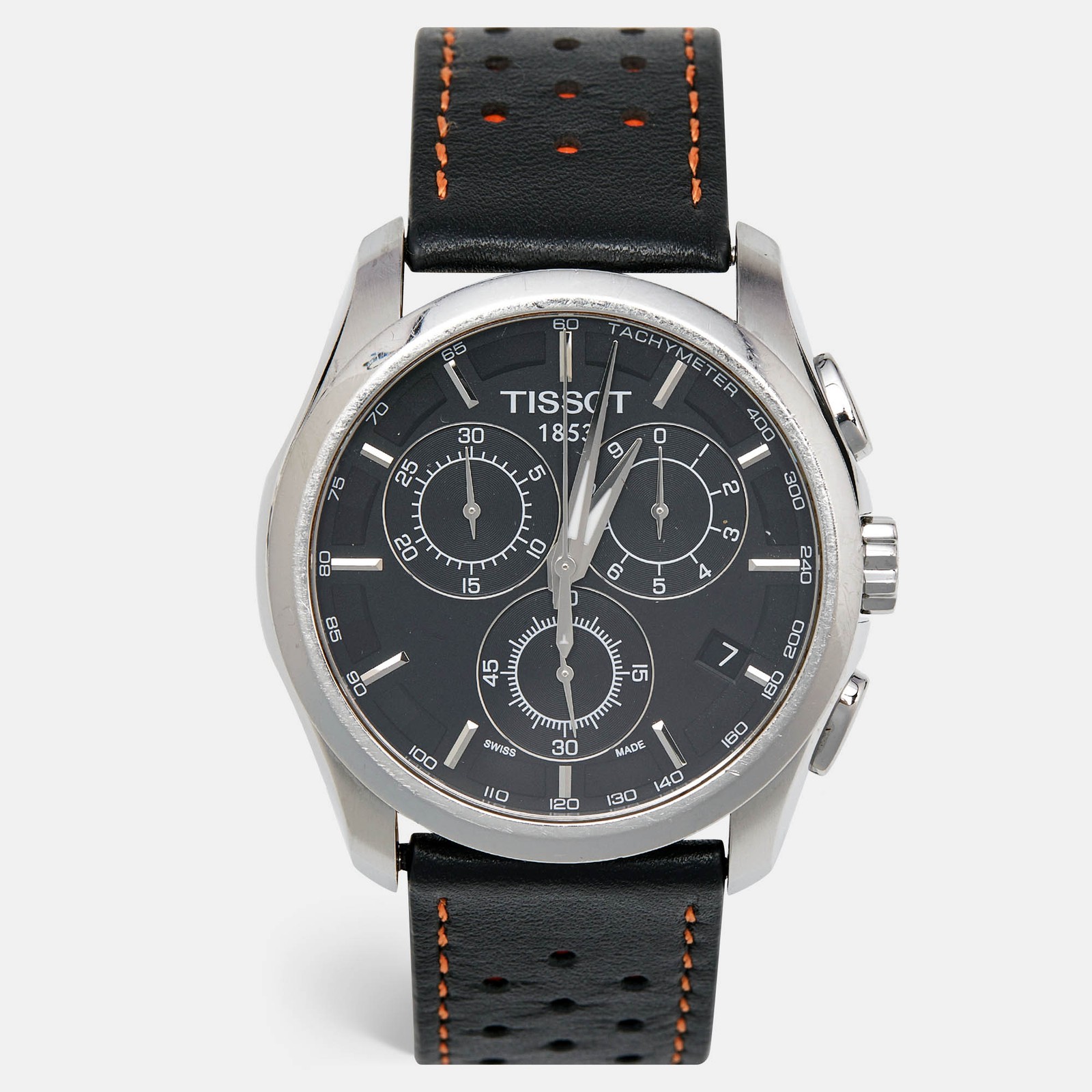 Tissot T-Trend Black Stainless Steel Leather Mens Watch T0356171605100  