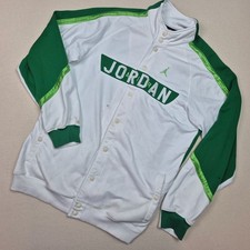 Nike Michael Jordan Warm-Up Basketball Track Jacket Men's Sz L 90's VTG Grn/Wht