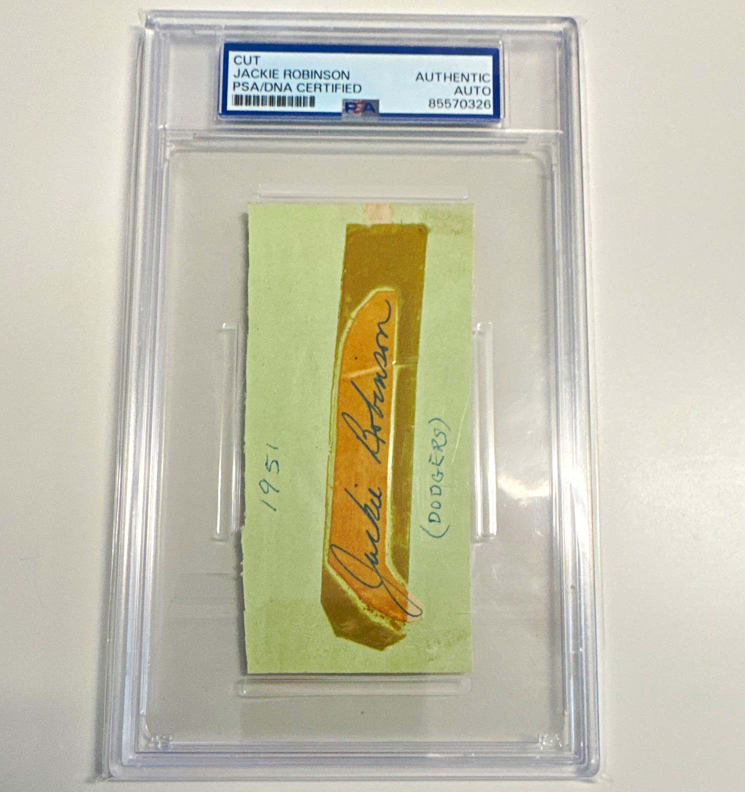 Jackie Robinson PSA/DNA Cut Sig Auto 1951 Dodgers #85570326