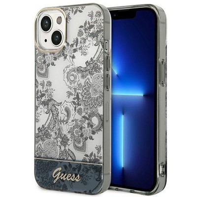 Guess iPhone 14 Plus Hülle aus der Porcelain Collection, Grau