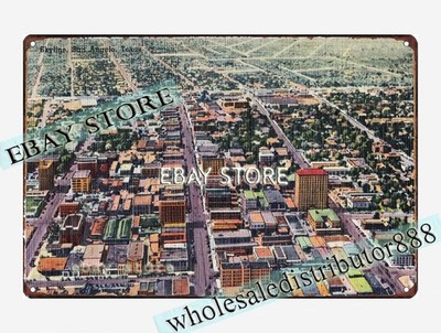1930-45 Skyline, San Angelo, Texas tin sign wall posters bedroom