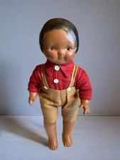 Scarce Antique 1920's  E.I.H. CO. HORSMAN Black Doll / Original Clothing / 13"