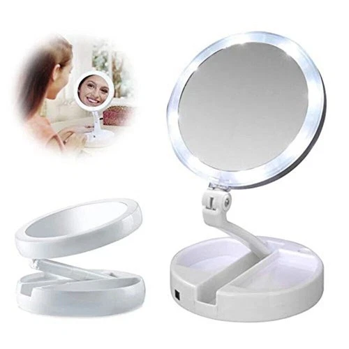 LED Folding Double Sided Makeup Mirror 10x, photo 3