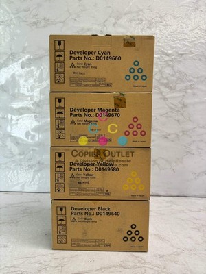 4 Genuine Ricoh MPC6000,7500 CMYK Developers D014-9640,9660,9670,9680