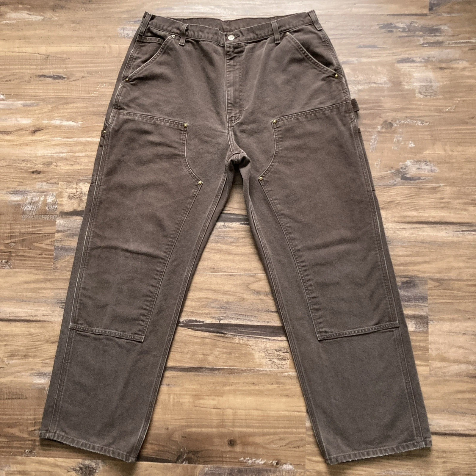 Carhartt B136 DKB Double Knee Carpenter Pants Mens 38x32 (Fits 37x31) Faded