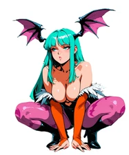 2240 Morrigan Sticker, Waterproof Laminated Pinup Sexy Waifu Darkstalkers