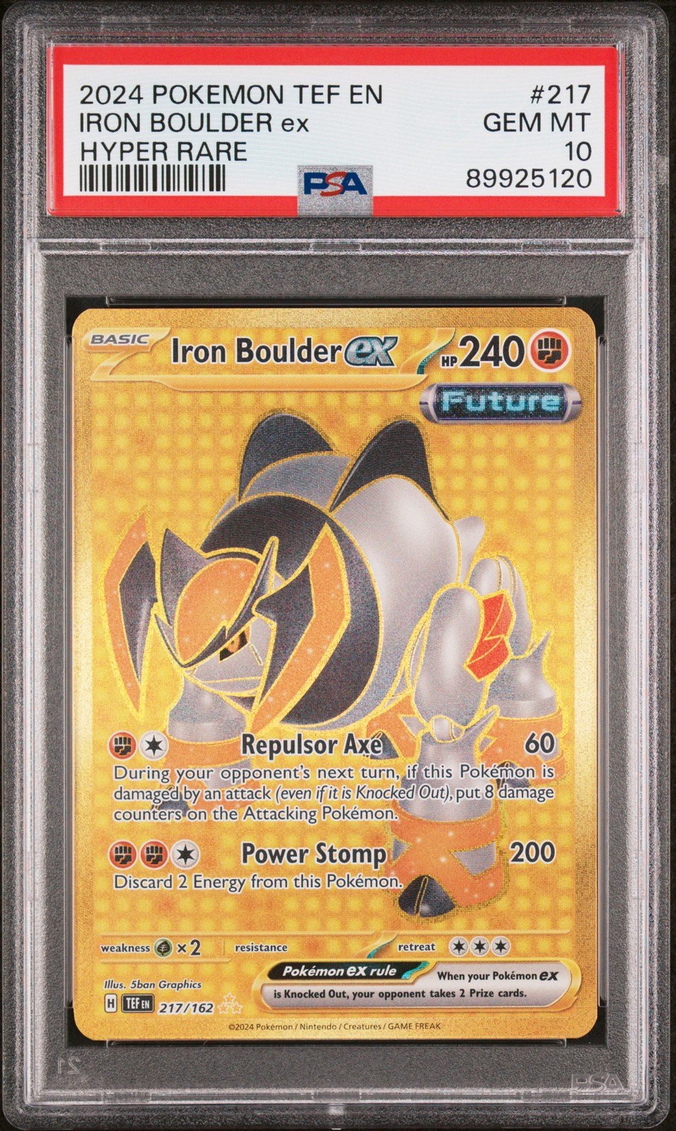 PSA 10 Iron Boulder Ex Hyper Rare #217 2024 Pokemon Temporal Forces 89925120