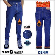 Jeans Uomo Mastino Termici Elasticizzato Caldo Pile