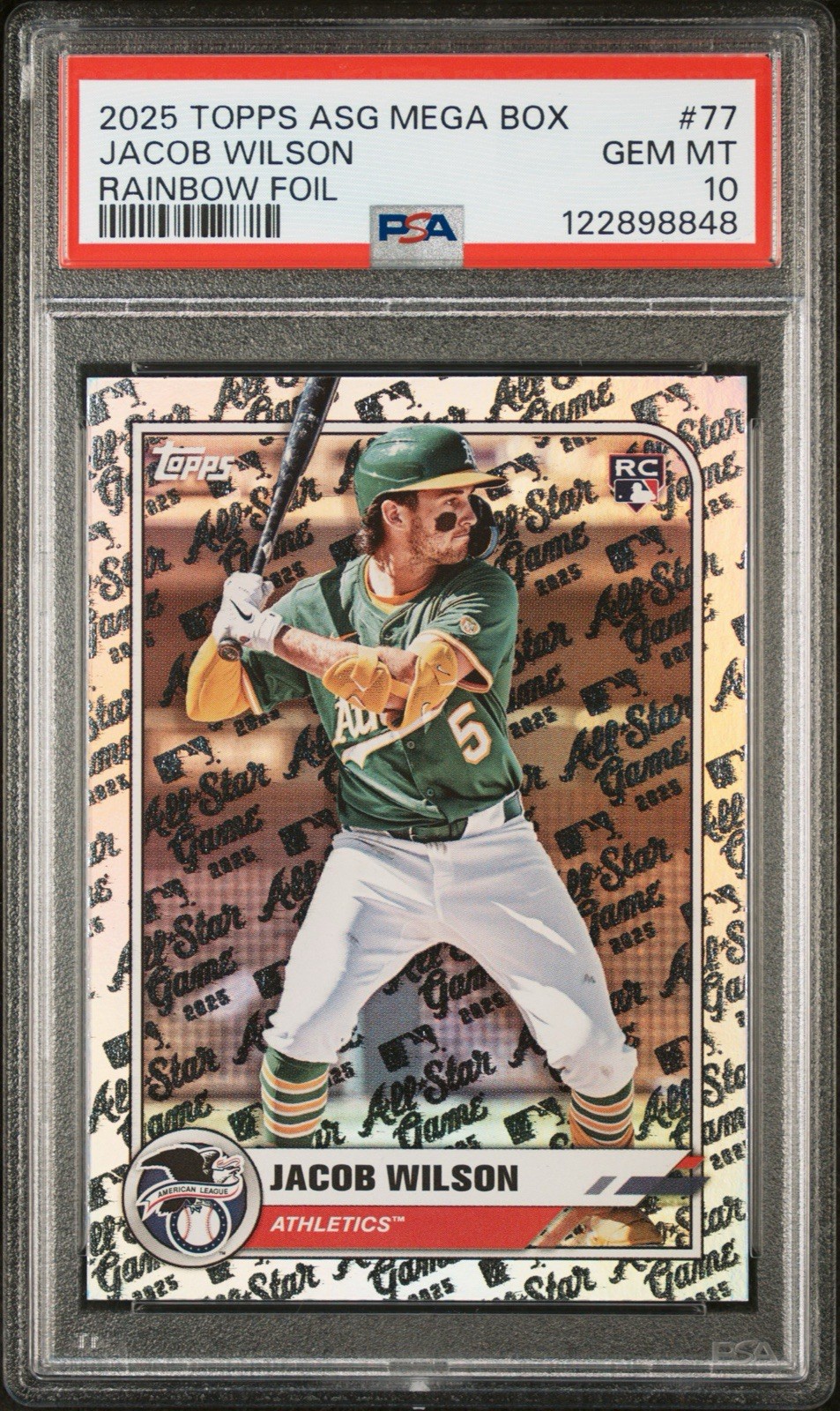 2025 Topps All Star Game Jacob Wilson #314 Holo Foil (RC) PSA 10 Pop 2!