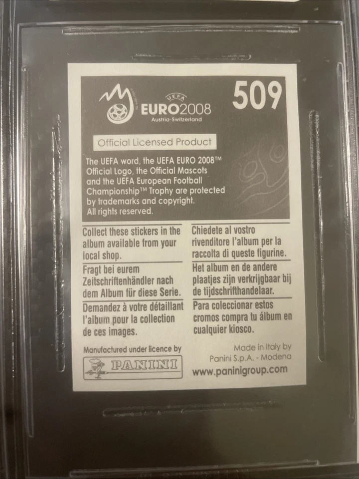 2008 帕尼尼欧足联欧洲奥地利-瑞士贴纸克里斯蒂亚诺·罗纳尔多 #509 BGS 9 — 第 2/2 张图片