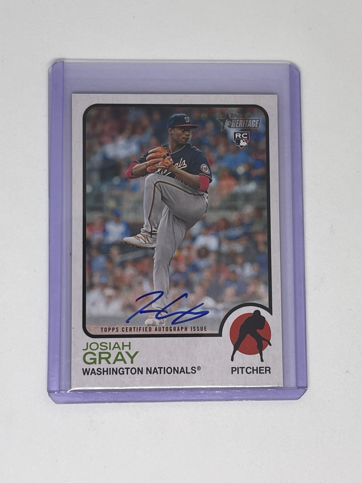 2022 Topps Heritage Josiah Gray Real One Autograph Blue Ink #ROA-JG RC Nationals
