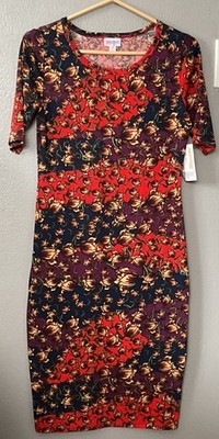 LulaRoe women's multicolored short sleeve fitted dress size XS NWT