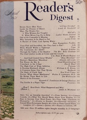 1971 April 1 Single READER'S DIGEST MAGAZINE Vintage History Short ...