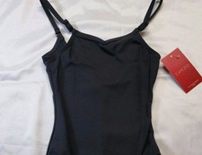 Capezio Cami Leotard with Adjustable Straps Black V-neckline  V-back SZ. SC