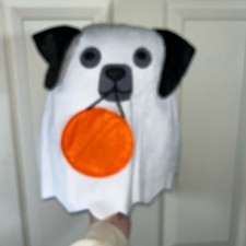 Black and White Decorative Halloween Puppy Pillow