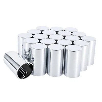 Lug Nut Cover ABS Chrome Plastic Cylinder Nut Cover, Push-On 3-1/2'' Silver-20