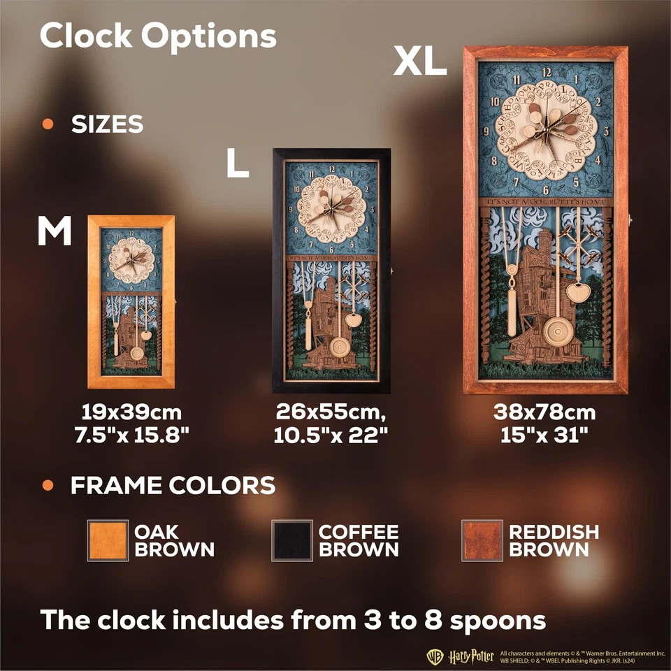 Reloj de Pared Weasley Family Harry Potter 3D - Coleccionable Café Marrón Madera C... Foto 4 de 4