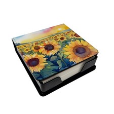 Kansas Sunflowers in Watercolor PU Leather Note Paper Holder DAC1653NT4